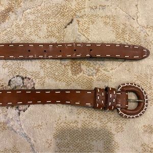 Brown Belt with White Stitch
